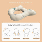 Baby Neck Pillows, Comfortable Baby Travel Head Neck Support for Car Seat Stroller Pushchair, Soft PP Cotton Travel Cushion for 0-1 Year Old Toddler Infant Newborn, Dogs