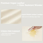 Vegan Leather Changing Pad Cover - 31"X 16" - Waterproof Wipeable, Extra Thick & Portable & Non-Slip Diaper Mat - Fits Standard Changing Tables for Baby Boy Girl (White)