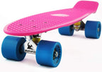 Skateboards Complete 22 Inch Mini Cruiser Retro Skateboard for Kids Boys Youths Beginners