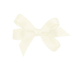 Wee Ones Girls' Plain Wrap Classic Grosgrain Hair Bows on a WeeStay No-Slip Hair Clip, Handmade, Baby, Antique White