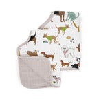 Little Unicorn Ultra-Absorbent Premium Burp Cloth 2 Pack | Soft on Baby's Skin | Larger Size | Ergonomic Design | Set of 2 (Woof)