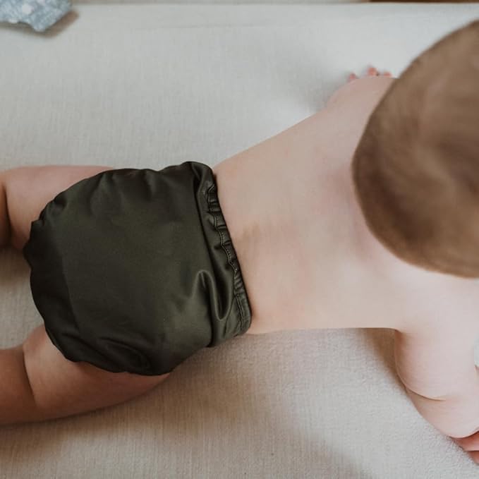 Nora's Nursery Cloth Diaper Cover, Reusable Cover with Snap Closure, Shell for Prefold, Flat, or Fitted Inserts, Includes Wet Bag - Harlow