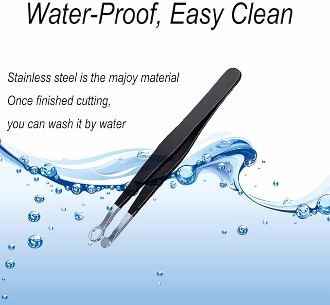 Liangery Manual Nose Hair Trimmer for Men Women- Stainless Steel Precision Blades, Leather Case, Tweezers Style Nasal Cutter, Eyebrow, Ear & Facial Grooming Tool (Black)