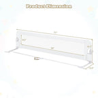 BABY JOY Bed Rails for Toddlers, Extra Long, Swing Down Safety Bed Guard for Convertible Crib, Folding Baby Bedrail for Kids Twin, Double, Full Size Queen & King Mattress (71", White)