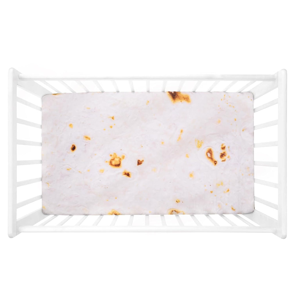 UOMNY Crib Sheet, Burritos Tortilla Crib Sheets Baby Sheet for Standard Crib and Toddler Mattresses Nursery Bedding Sheet Crib Mattress Sheets for Boys and Girls 1 Pack Toddler Sheet