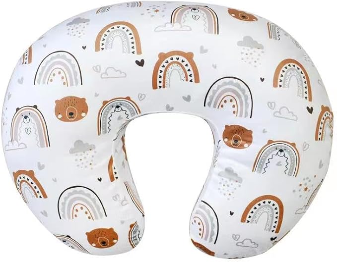iEvolve Minky Nursing Pillow Cover Breast Feeding Pillow Cover Slipcover U Shape for Baby Boy Girl,Cover Only(RainbowBear)