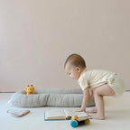 Baby Lounger - Snuggle Cozy Me Infant Lounger for Newborns | Breathable & Soft, Portable Awake-Time Pad, Essential Baby Gift- Blue (Lounger Cover Included)