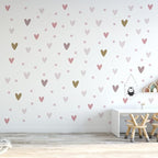 WS Wallpaper Heart Wall Decals Pack of 5 Sheets 135pcs by Lipastick - Polka Dots Wall Stickers for Bedroom Living Room Girls Room Decoration Kids Room Baby Nursery Room Removable Wall Decals
