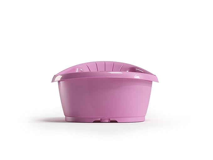 BEABA by OKBaby, Onda Baby Bath, Ergonomic Multi-Position tub for Infants and Babies up to 12 Months, Integrated Water Thermometer, Made in Italy, Pink