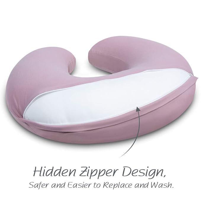 Nursing Pillow with 2 Covers, Feeding Pillows for Breastfeeding, Baby Nursing Pillow, Machine Washable