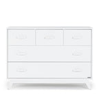 dadada Soho 5-Drawer Dresser for Nursery and Bedroom - Modern Design, Large Storage, Baby-Safe Finish, Soft Close Drawers, Anti-Tip Safety, Sturdy Legs & Solid Wood Handles, 47” Wide (White)