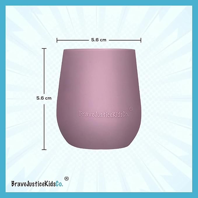 | Teenie Tiny™ Silicone Developmental Baby-Led Weaning Drinking Cups (2 pack) (Warm Taupe and Mauve)