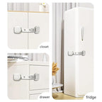 Child Safety Strap Locks (6 Pack) Baby Locks for Cabinets and Drawers, Toilet, Fridge & More. Adhesive Pads. Easy Installation, No Drilling Required, White/Gray (White, 6 pcs (Pack of 1))