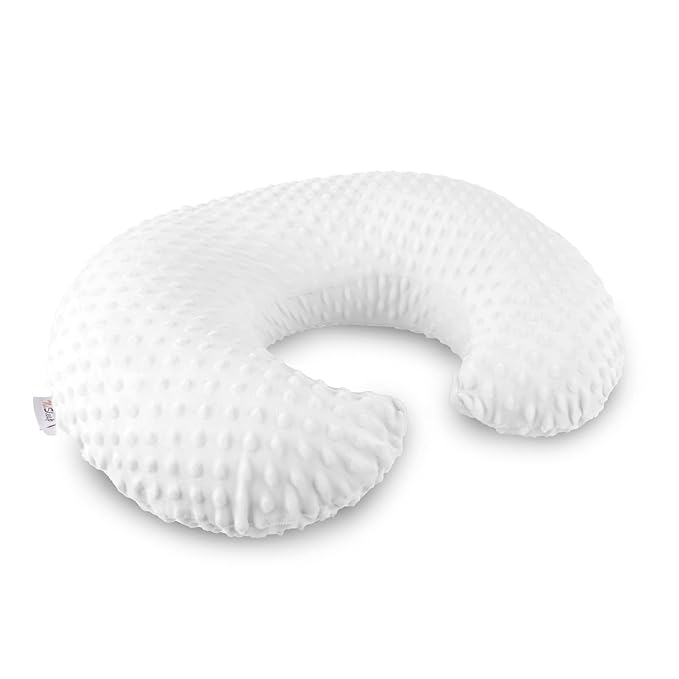 Nursing Pillow for Breastfeeding and Bottle Feeding Pillow, Support for Mom and Baby, with 2 Removable Machine Washable Cover, Ergonomic Breastfeeding Pillow (White)