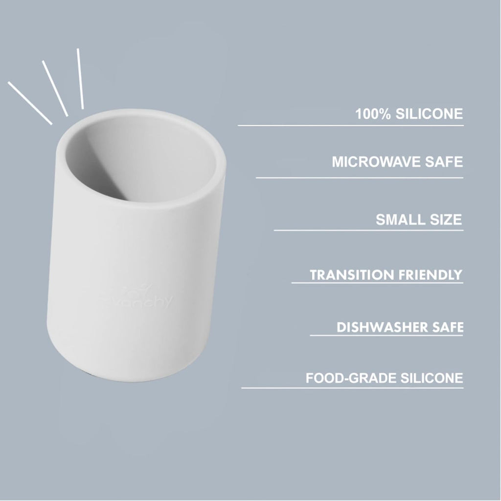 Avanchy Silicone Training Cup – 12 oz Open Cup for Toddlers and Infants – Ideal for Baby Led Weaning and Transitioning from Bottles, Blue