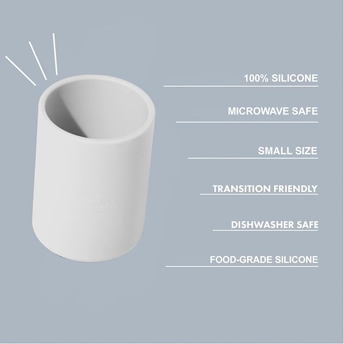 Avanchy Silicone Training Cup – 12 oz Open Cup for Toddlers and Infants – Ideal for Baby Led Weaning and Transitioning from Bottles, Orange