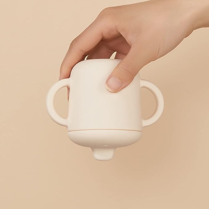 6 Months+ Sippy Cups with Handles,Small Silicone Sippy Cups Leak Proof 5oz,No Spill Sippy cups for Toddlers (Green)