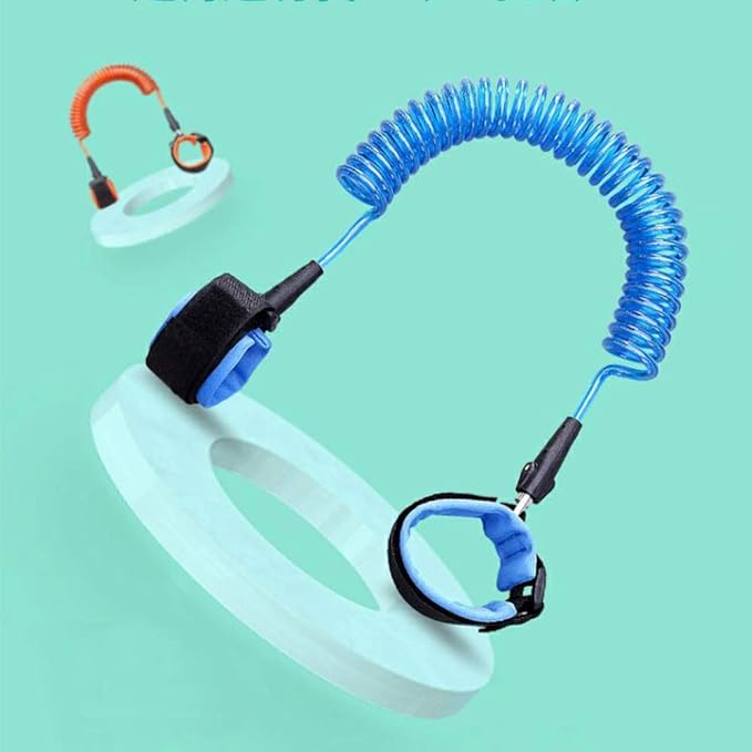 HANZE 2 Pack Anti Lost Wrist Link Child Outdoor Safety Leash with Blue and Orange for Toddlers Babies & Kids, [4.92ft & 8.2ft]
