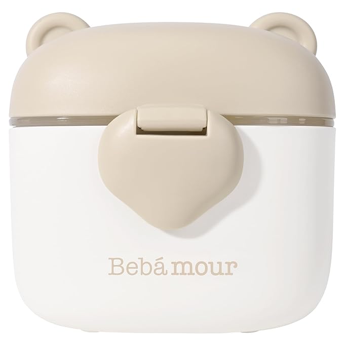 Bebamour Baby Formula Dispenser On The Go, Formula Container to Go, Formula Holder for Travel, Candy Fruit Snack Storage Container with Scoop and Leveller (Coffee)