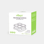Matyz 4-Pack Baby Glass Jars For Food Storage with Lids Airtight and Stackable Tray (Mint Green, 4 OZ Each) - Small Solid Food Storage Containers For Baby On The Go - Freezer Microwave Oven Safe