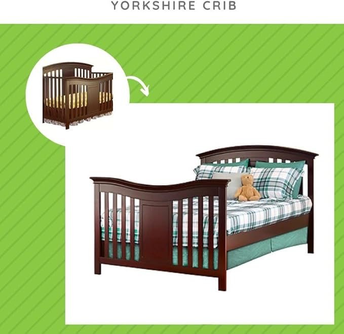 Full-Size Conversion Kit Bed Rails for Sorelle Convertible Cribs - Solid Wood Rail - Toddler and Adult Bed Rail for Full-Size Beds - Essential Nursery & Baby Furniture (Model #221, Merlot)