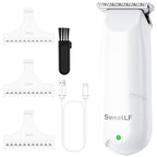 SweetLF Hair Clippers, Silent Cordless Hair Trimmer, Mini Hair Cutting Kit with 3 Guide Combs, USB Rechargeable, Portable, White