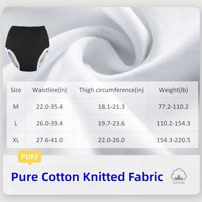 WEEOATAR Unisex Reusable Adult Cloth Diaper,Washable Swim Nappies,Adjustable Incontinence Cloth Diaper with Snaps,Underwear for Seniors,Disability,Postpartum Waist:22.0-35.4in(Orange,M)