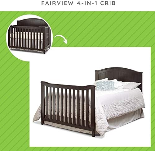 Full-Size Conversion Kit Bed Rails for Sorelle Convertible Cribs - Solid Wood Rail - Toddler and Adult Bed Rail for Full-Size Beds - Essential Nursery & Baby Furniture (Model #221, Espresso)