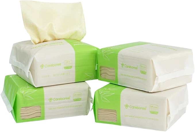 400 Count Careboree Unbleached Dry Baby Wipes Unscented Multi-Purpose Cotton Tissue Small Size