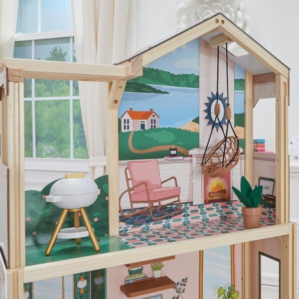 Click & Play Fully Assembled Pop-Up Wooden Dollhouse