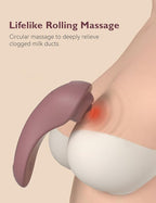 Momcozy Rolling Lactation Massager with Heat, 3-in-1 Real-Like Massage for Relieve Clogged Ducts, Breast Massager Warming for Breastfeeding, Improve Milk Flow, Dusty Rose