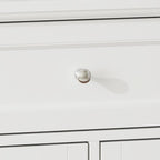 Nursery Dresser with Changing Table Top, 46" W Baby Dresser with 2 Drawers, Laundry Basket & Raised Guard, Infant Diaper Changing Storage Organize Station for Nursery and Baby Bedroom, White