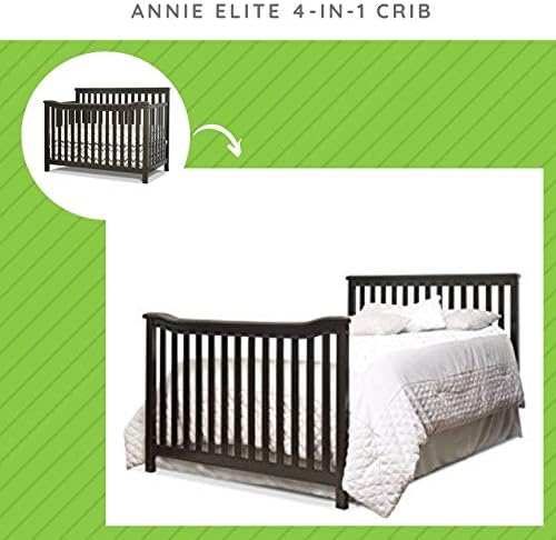 Full-Size Conversion Kit Bed Rails for Sorelle Convertible Cribs - Solid Wood Rail - Toddler and Adult Bed Rail for Full-Size Beds - Essential Nursery & Baby Furniture (Model #221, Espresso)