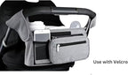 Universal Stroller Organizer with Insulated Cup Holder, Detachable Phone Bag, Shoulder Strap – Fits All Stroller Types, Keeps Drinks Hot/Cold (Grey)