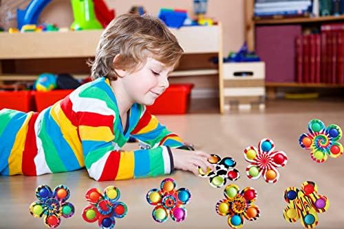 12 Pcs Pop Bubble Fidget Spinners for Party Favors, Hand Fidget Bulk Toys for Classroom Prizes, Christmas Valentine Gifts Goodie Bag Stocking Easter Basket Stuffers for Kids