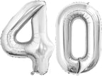 GOER Number 40 Balloons for 40th Birthday Party Decorations,42 Inch Jumbo Foil Helium Balloons for 40th Anniversary (Silver)