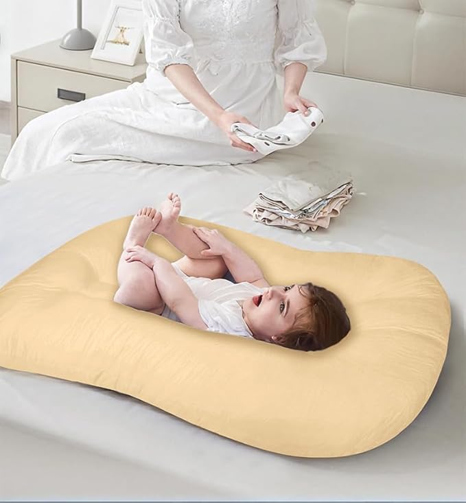 Baby Lounger for Newborn 0-18 Months, Bionic Design Infant Floor Seats & Loungers for Home and Travel, Soft Organic Cotton Baby Lounger, Newborn Babies Shower Gifts