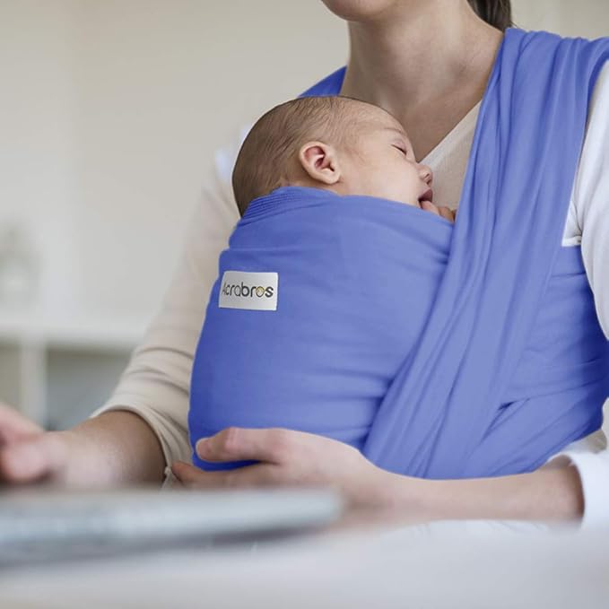 Acrabros Baby Wrap Carrier,Hands Free Baby Carrier Sling,Lightweight,Breathable,Softness,Perfect for Newborn Infants and Babies Shower Gift,Purple