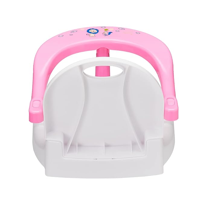 Foldable Baby Bath Seat, Non-Slip Bath Chair - Suction Cup Bathtub Seat for Babies 6-18 Months (Pink/White)