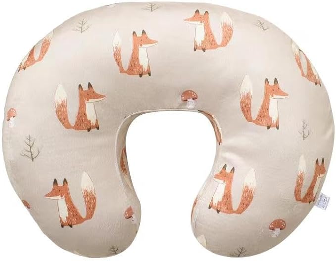 iEvolve Minky Nursing Pillow Cover Breast Feeding Pillow Cover Slipcover U Shape for Baby Boy Girl,Cover Only(Fox)
