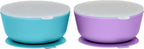 WeeSprout Suction Bowls for Baby & Toddlers (Set of 2) - 100% Silicone w/Plastic Lid - Leak Proof Feeding Supplies - Dishwasher & Microwave Safe Infant Dinnerware w/Extra Strong Base