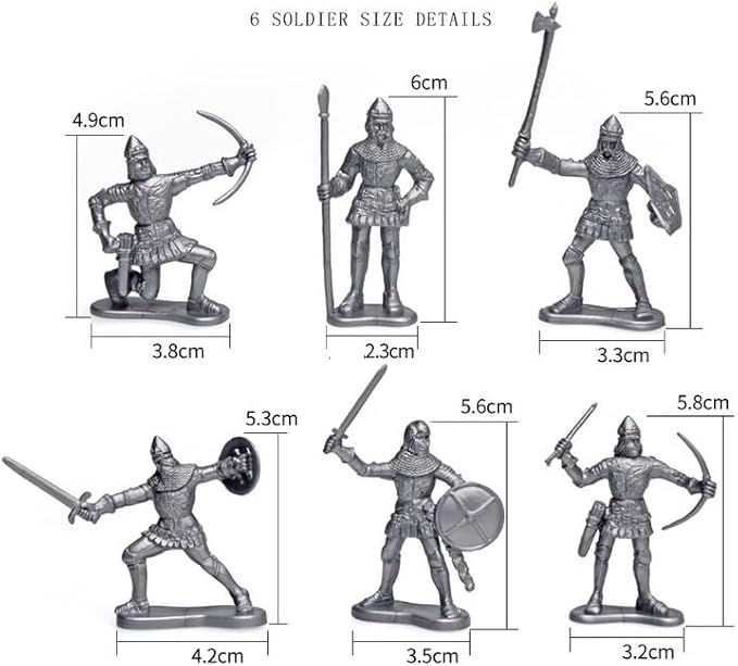 28pcs/Set Medieval Knights Toy Soldier - Army Figures Miniature Playset with Cavalry, Horses and Soldiers (Knights and Horse Set)