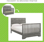 Full-Size Conversion Kit Bed Rails for Westwood Design Convertible Cribs - Solid Wood Rail - Toddler & Adult Bed Rail for Full-Size Beds - Essential Nursery & Baby Furniture (Brushed Pewter, Option 1)