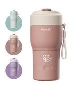Papablic Pro Portable Bottle Warmer for Travel– Fast Heating, Steam Sterilizer, 30W Fast Charge, 5-Temp Control, Easy-Clean Wide Mouth, Baby Milk Warmer for Breastmilk & Formula, Almond Rose