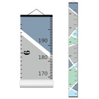 Color Block Growth Chart for Kids Baby Height Chart Ruler Removable Canvas Wooden Frame Hanging Wall Rulers Measurement Charts for Toddler Room Nursery Decor - 79"X7.9" with Black Wood