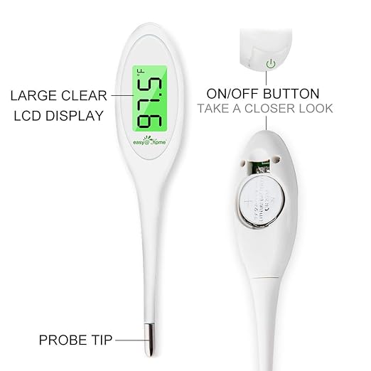 Easy@Home 8 Sec Fast Reading Digital Oral Thermometer for Adult, Kid and Baby, Oral, Rectal and Underarm Temperature Measurement for Fever with Two-Color LCD Display Backlit and Alarm EMT-A12
