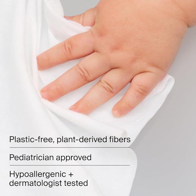 Coterie Baby Wipes for Sensitive Skin, Plant-Based & Plastic-Free Fibers, 99% Water, Hypoallergenic, pH Balanced, Unscented, Clean and Gentle Baby Essentials, 4 Standard Packs and 8 Travel Size Packs