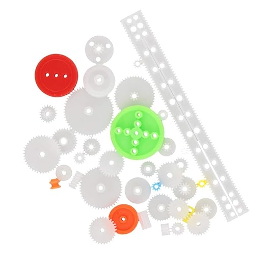 Fielect 43Pcs Plastic Gear Kit With Assortment Accessories for DC Motor Robot