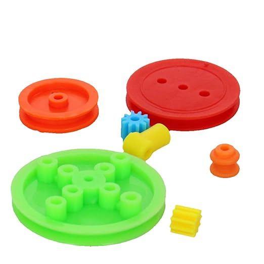 Fielect 43Pcs Plastic Gear Kit With Assortment Accessories for DC Motor Robot