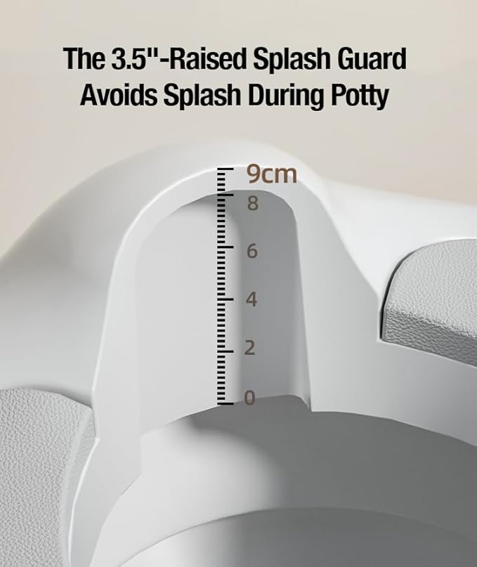 PandaEar Baby Toddler Potty Training Toilet Seat for Boys and Girls with Handles| Child Kids Potty Seat Toilet Seat Attachment| Safe Urine Guard Non-Slip Rubber Rim| Fits Round & Oval Toilets